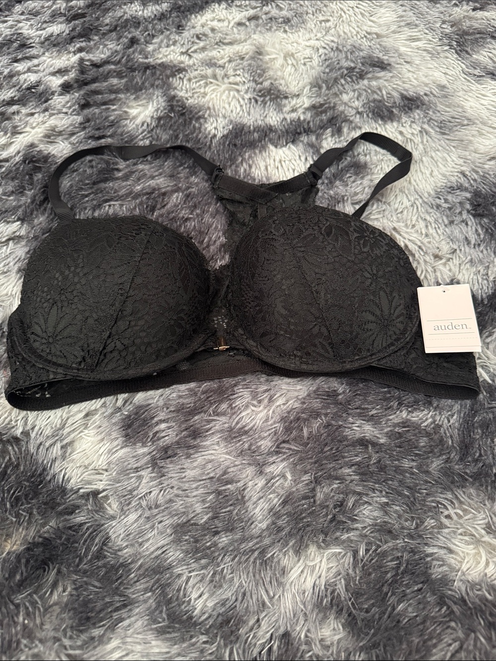 Auden Black Lace Push-Up Underwire Bra
